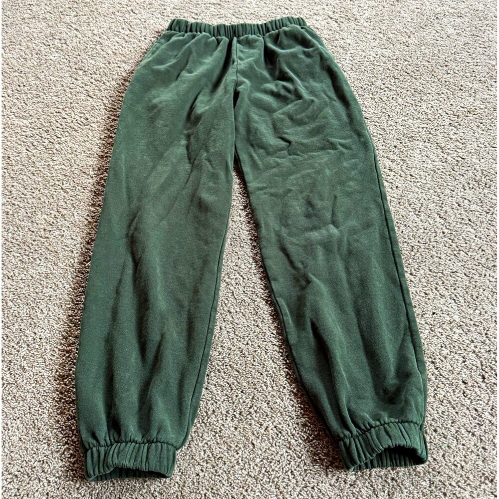 Brandy Melville Women's Green Fleece Jogger Sweatpants Elastic Waist One Size